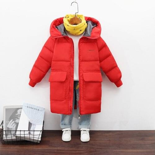 Girls clothes winter Bread clothing coat Overcoat fashion new boy 2-10Age beibei thick warm hooded long high quality Down jacket
