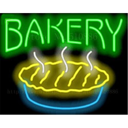 Bakery with Pi NEON SIGN REAL GLASS BEER BAR PUB LIGHT SIGNS store display Bulbs Desserts food bread Pastries Lights 17*14"