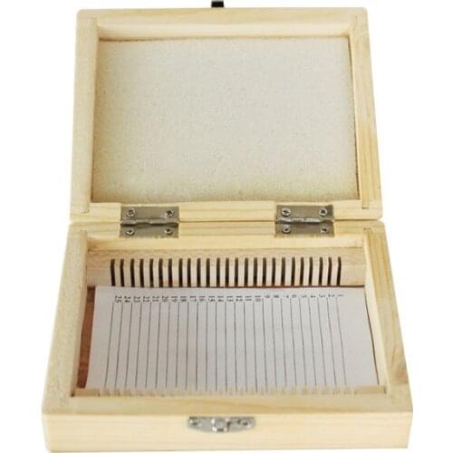 Professional Microscope Slides Box Case Wooden Container Storage Holder for 25 PCS Microscope Slides
