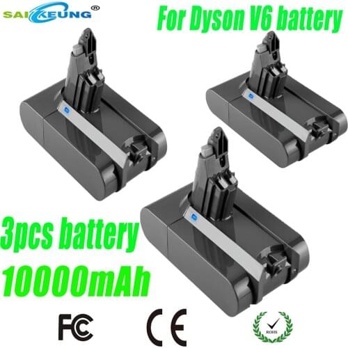 Dyson Vacuum Cleaner V6 Spare Rechargeable Battery 21.6V 10000mAh Compatible with DC58 DC59 DC61 DC62 DV61 SV09 SV07 SV06