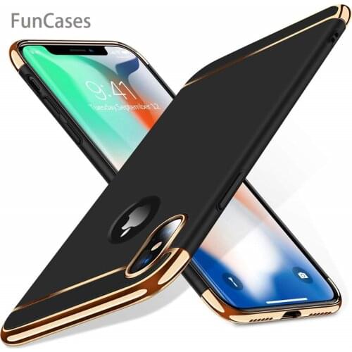 Luxury 3 in 1 Case for iPhone 7 8 6 6s 5 5s SE X Back Cover Coverage Removable 3 in 1 Fundas Case for iPhone X 8 7 6 6s Plus Bag