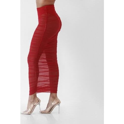 Sexy Women Mesh Sheer Beach Bikini Cover Ups Long Skirts Transparent Wrap Skirts Female High Waist Bikini Cover Up