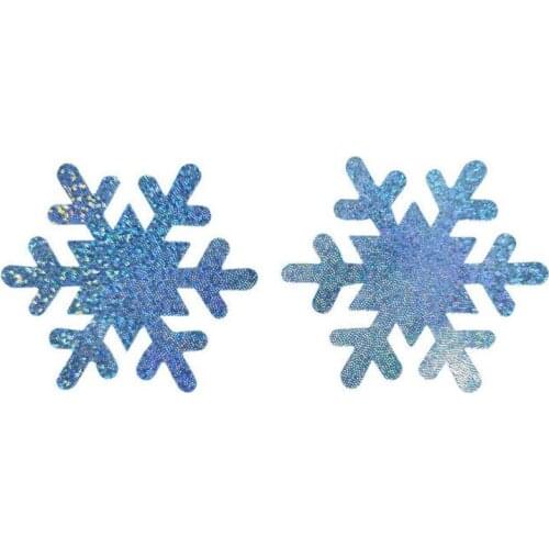 Sexy Ladies Snowflake Nipple Covers Christmas Sequins Adhesive Nipple Stickers Erogenous Women Enchanting Bra Accessories NCW150