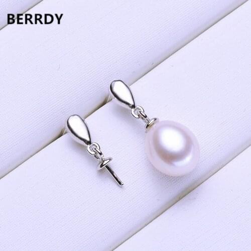 Silver Color Pearl Earrings Mountings, Earrings Findings, Earrings Settings Jewelry Parts Fittings Drop Earrings Accessories