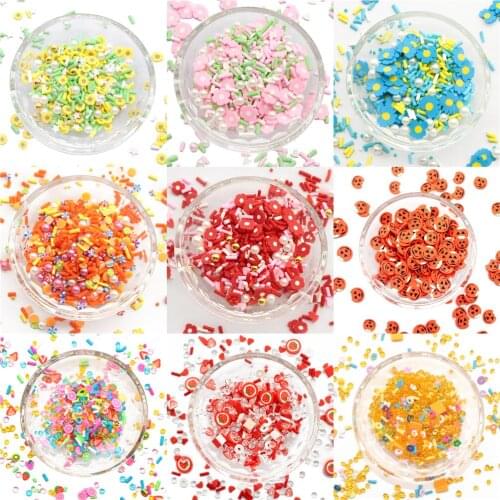 Mixed Fruit Slices Nail Art Slices Polymer Clay 10g/lot Snow Pumpkin Stickers DIY Slime Supplies Charms Making Kit Decorations