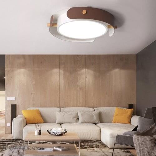 Modern Simple Ceiling light Round LED ceiling Lamp for study Living Room Bedroom Nordic Cowhide ceiling lighting Deco Fixtures
