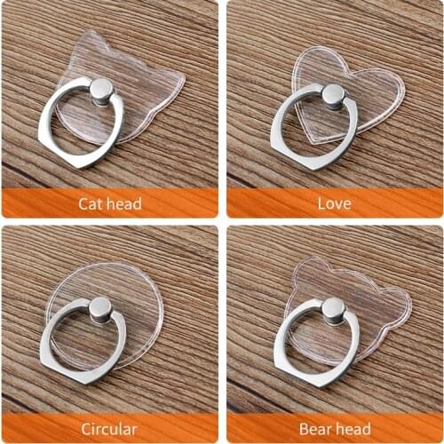 Universal Stent Mobile Phone Holder Stand Finger Ring Magnetic For cute Cell Smart Phone Transparent holder for iphone XS MAX 8