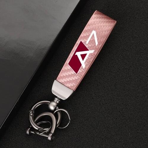 High-Grade Carbon fiber Leather Car KeyChain 360 Degree Rotating Horseshoe Key Rings For Audi A7 c8 Audi A8 d2 d3 d4 d5 4h Car