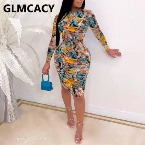 Women Long Sleeve Vintage Dress Elegaant Bodycon Midi Dresses