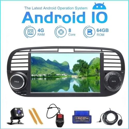 ZLTOOPAI 7" Android 10.0 For Fiat 500 2009-2015 GPS Navigation Car Multimedia Player Auto Radio Stereo Head Unit Car Navigation