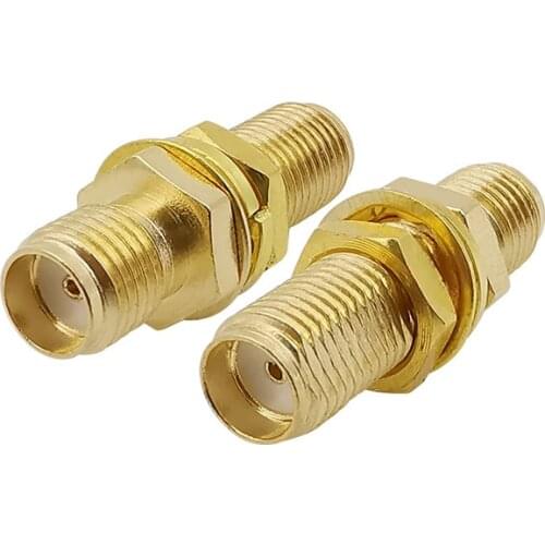 1Pcs SMA Female to SMA Female Bulkhead RF Adapter SMA Jack Straight Panel Mount With Nut O-Ring Coaxial Coax Connector