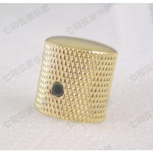 10pcs Gold Brass Electric Guitar Dome Tunning Knobs,Knurled Barrel Tone volume Control Buttons guitar parts, BRASS