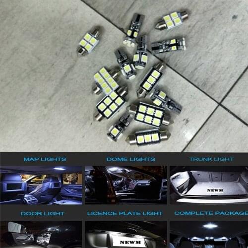 12pcs/set Auto Car Interior LED Light Bulbs Canbus Kit for VW 2005-2010 Touareg White Trunk Step Courtesy Lamp