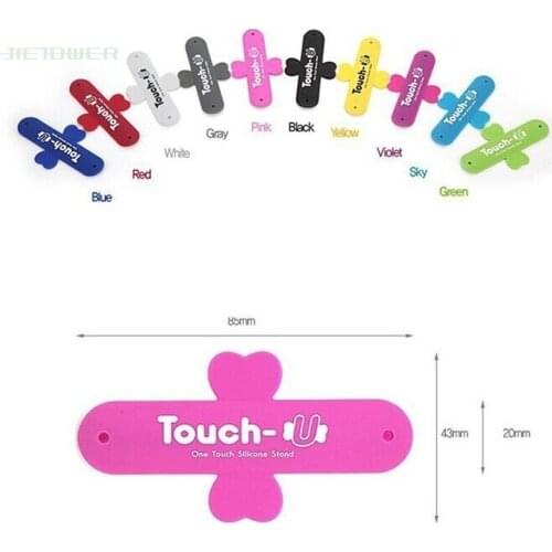 500pcs/lot Mini Touch U Silicone Phone Holder,Suntaiho One Touch U Shape Silicone Stand Holder Back Sticker for Smartphones PC