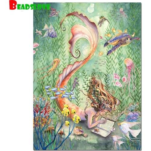 5D Diamond Painting Mermaid Diamond Art Embroidery Cross Stitch Undersea dream scenery Home Decor Mosaic Handmade Gift