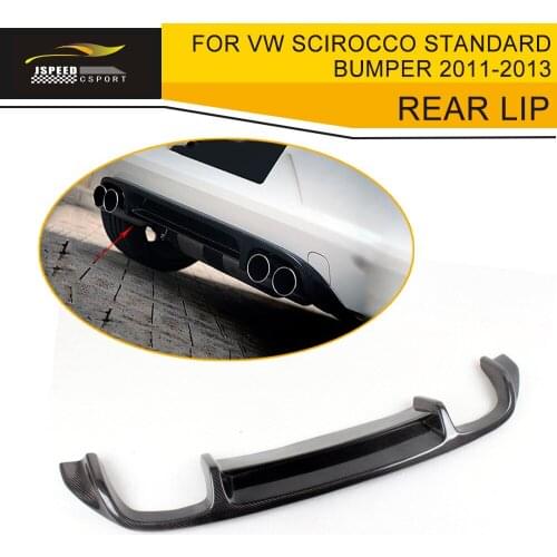 Car Styling Carbon Fiber Car Rear Lip Diffuser Spoiler for VW Scirocco Standard bumper 2011-2013