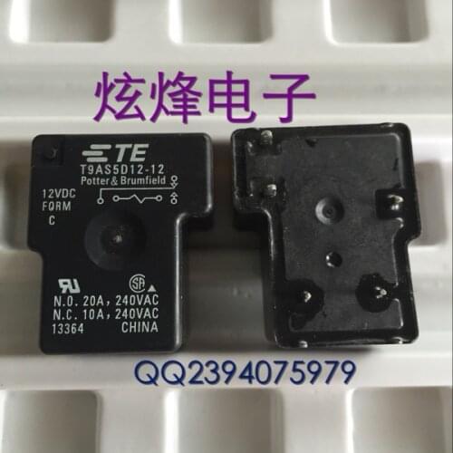 Free shipping lot (5 pieces/lot) original New TE T9AS5D12-12 DIP-5 20A 12VDC Power Relay