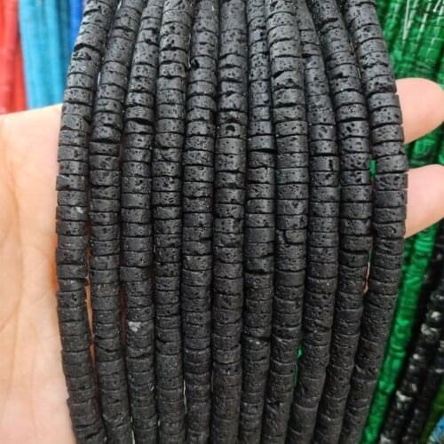 3x6mm Loose Spacer Lava Stone Beads DIY Jewelry Making Black Volcanic Rock Heishi Bead For Bracelet Necklace Accessories 15