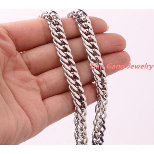 7-40" 8mm 316L Stainless Steel Silver Color Fashion Jewelry Curb Cuban Chain Mens Womens Necklace Or Bracelet Hot Xmas Gift