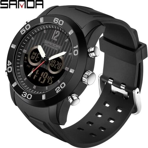Sanda Waterproof Men Watches Sport Display Military Digital Clock 2021 New Fashion Electronic Quartz Wristwatch Relogio Masculin