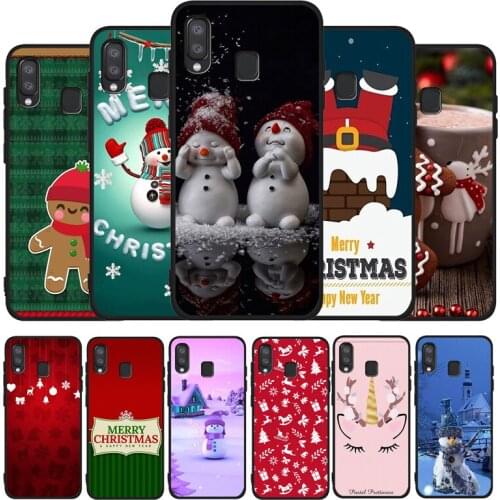 Merry Christmas snowman Black Phone Case For Samsung Galaxy A71 A51 A41 A31 A20E A10 A20 A40 A50 A70 M30S M20 A7 A8 A9 2018