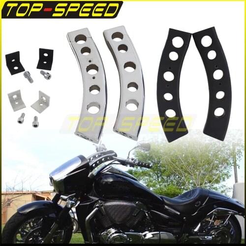 Black Chrome 5-Holes Handlebar Riser Bar Height Adjuster for Suzuki Boulevard M109R 2006-2019 9" Rise 5" Backward