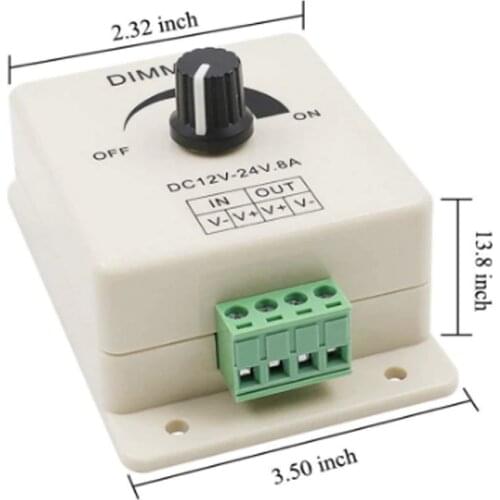 12V 24V LED Dimmer Switch 8A Voltage Regulator Adjustable Controller for 2835 3528 5050 5054 6530 6730 LED Strip Light Lamp