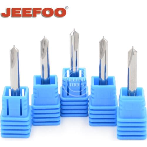 Two Straight Flute Endmill with Chamfering edge for LCD lens, LCD Panel, Acrylic，ABS