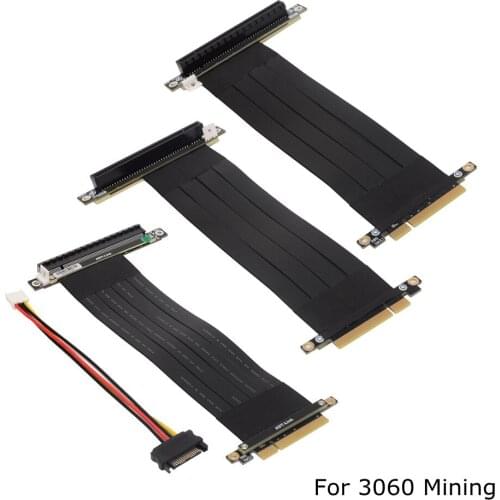 Ethereum Mining PCI-e x8 To x16 Graphics Card Extension Cable With SATA Power For RTX 3060 2060 PCIE 3.0 8x 16x Riser ETH Miner