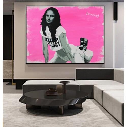 Graffiti Figure Painting Print Mona Lisa CanvasPainting Oil PaintingWall Picture PosterModern Wall Art in Livingroom Home Decor