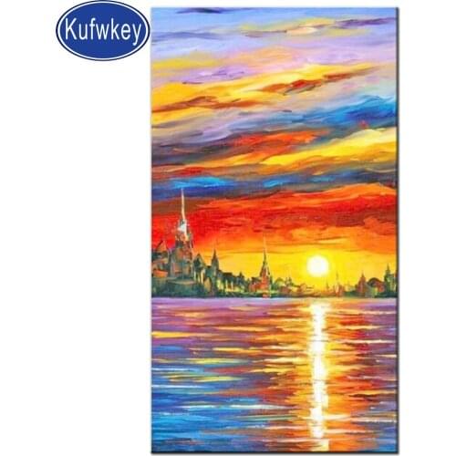 5D DIY Full drilling,diamond painting Sunrise scenery Cross Stitch Diamond Embroidery custom photo mosaic fantasy landscape art