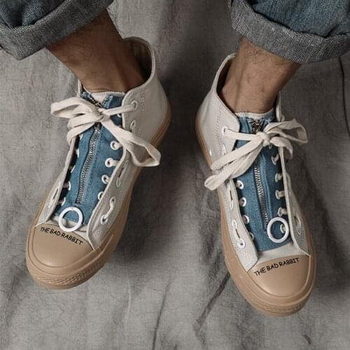 All-match Men Canvas Sneakers Patchwork Retro Design Fashion Shoes Man Black Running Platform Vulcanized Shoes 2021 Summer