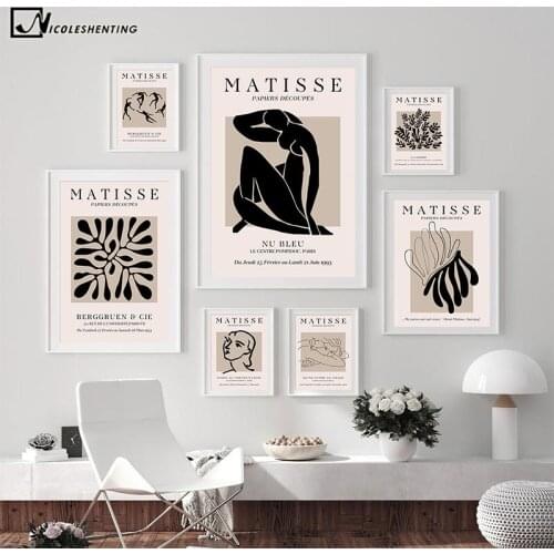 Matisse Museum Exhibition Canvas Painting Abstract Artwork Minimalist Wall Art Print Retro Poster Modern Home Room Decoration