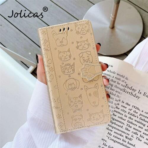 Cute Dog Head Cases For capinha Samsung A20S PU Leather Wallet Case Phone Case Samsung Galaxy telefon A50S A70S A30S Aksesuar