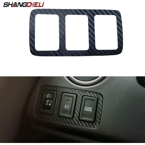 Carbon Fiber Fog Light Switch Panel Cover Trim Sticker for Suzuki Swift Interior Decoration Car Styling Accessories
