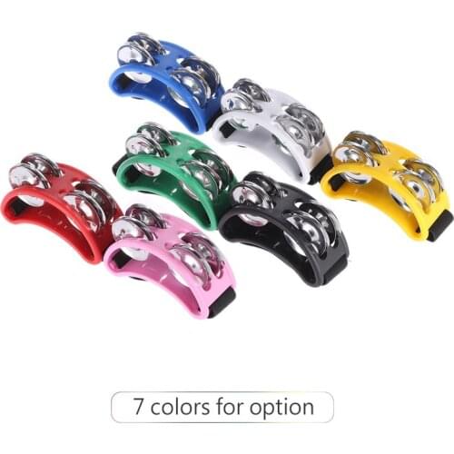 New Arrival! High Quality Food tambourine with 2 sets of nickel-plated metal jingle bells Percussion Musical Instrument