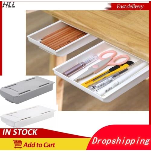 NEW Storage Wall-mounted Drawer Under Table Storage Boxes Hidden Drawers Organiser Desk Office Self-adhesive Home Storage Hot