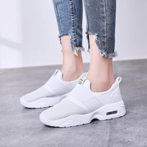 Plus Size Summer Womens Sneakers Woman Sport Shoes Breathable Running Shoes Womens Sports Shoes for Fitness White Gym A-1297