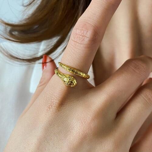 Retro Punk Snake Rings For Women Personality Opening Adjustable Ring Vintage Animal Jewelry