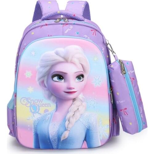 Disney cartoon schoolbag Frozen elsa Anna girls cute primary school bag kindergarten Cute backpack