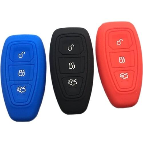 Silicone auto Key Protection Cover Case Holder Shell For Ford Fiesta Focus C-MAX Mondeo Ecosport Kuga Titanium 3 button key