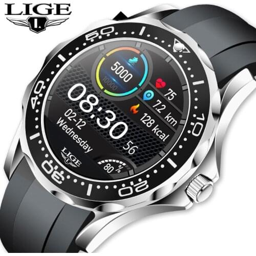 LIGE Fashion Men Smart Watch Fitness Watches Sports Bracelet Activity Tracker Sleep Monitor Color Screen Waterproof Smartwatch