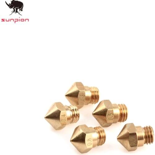 5pcs Nozzle MK10 For Makerbot Hotend M7 thread F/ Creator pro Wanhao D4 and I3 Dremel 0.2 0.3 0.4 0.6 0.8mm 3d Printer parts
