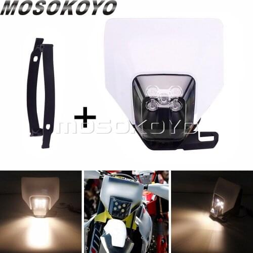 LED Headlight for FE 250/350/450/501 Headlamp Head Light Lamp Supermoto Fairing for TE150 TE250 TE300 250i 300i Dirt Bike Enduro