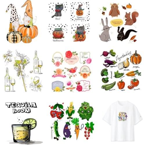 Iron-on Transfers for Clothing Flower Patches for Clothes Heat Transfer Stickers Diy Roses Patch Fusible Vinyl Adhesive Stripe C