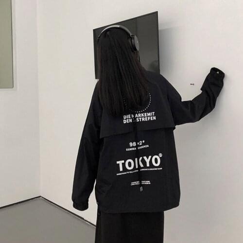 Trytree 2020 Autumn Winter Woman Casual Coat Zipper Solid Loose Fashion Elegant Letter Temperament All-Purpose Style Coat