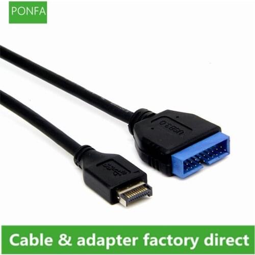 USB 3.1 Extension Connector Transfer Long Adapter Cable Durable Convert Type-E To 20 Pin Front Panel Black For ASUS Motherboard