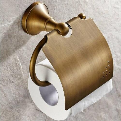 Vintage Retro Antique Brass Wall Mounted Bathroom Toilet Paper Roll Holder Bathroom Accessory mba131