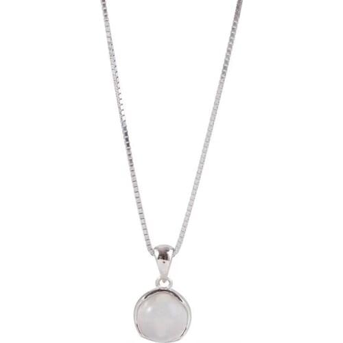 Exquisite Round Pendant Necklace Minimalism S925 Silvery Jewelry For Women Wedding Party Fashion Neck Chain Valentines Day Gift