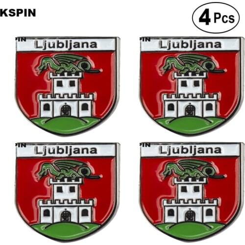 Ljubljana Brooches Lapel Pin Flag badge Brooch Pins Badges 4pcs